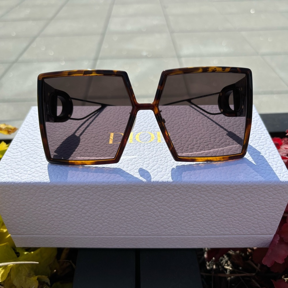 Dior 30MONTAIGNE 20A5 Brown Oversized Sunglasses Modern Design